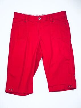 Vintage 2000s Y2K Lee Red Cotton Capri Pants Sporty Size 16